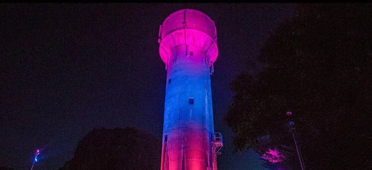 Foxton water tower lighting