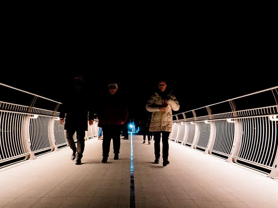 Bridge lighting along the Manawatū